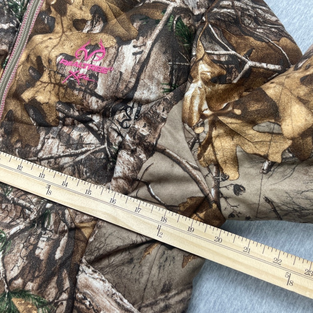 Realtree Xtra Camo Puffer Jacket Womens L Brown Pink Faux Fur Hood EUC - Picture 12 of 13